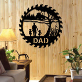Custom Dad And Two Daughters Metal Art, Farm, Barn Decor Laser Cut Metal Signs Custom Gift Ideas